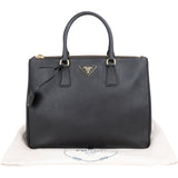 Prada Black Saffiano Leather Galleria Handbag