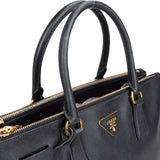 Prada Black Saffiano Leather Galleria Handbag