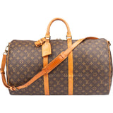 Louis Vuitton Canvas Monogram Keepall 55 Bandouliere