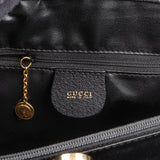 Gucci Black Suede Bamboo Handbag