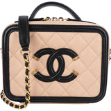 Chanel Quilted Caviar Leather Small Filigree Crossbody Bag