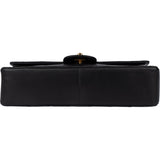 Chanel Quilted Lambskin 24K Gold Double Flap Crossbody Bag