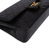 Chanel Quilted Lambskin 24K Gold Double Flap Crossbody Bag