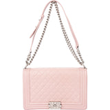 Chanel Quilted Lambskin Boy Single Flap Crossbody Bag