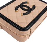Chanel Quilted Caviar Leather Small Filigree Crossbody Bag