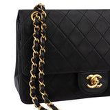 Chanel Quilted Lambskin 24K Gold Double Flap Crossbody Bag