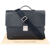 Louis Vuitton Bleu Taiga Leather Vassili PM Business Handbag