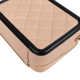 Chanel Quilted Caviar Leather Small Filigree Crossbody Bag