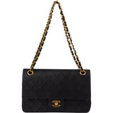Chanel Quilted Lambskin 24K Gold Double Flap Crossbody Bag