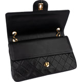 Chanel Quilted Lambskin 24K Gold Double Flap Crossbody Bag