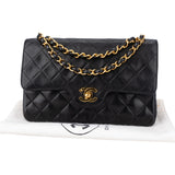 Chanel Quilted Lambskin 24K Gold Small Double Flap Crossbody Bag