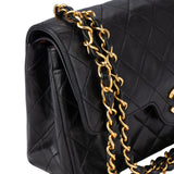 Chanel Quilted Lambskin 24K Gold Small Double Flap Crossbody Bag