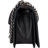 Chanel Braided Fabric Boy Single Flap Crossbody Bag