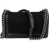 Chanel Braided Fabric Boy Single Flap Crossbody Bag