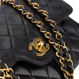 Chanel Quilted Lambskin 24K Gold Small Double Flap Crossbody Bag