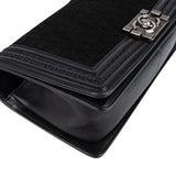 Chanel Braided Fabric Boy Single Flap Crossbody Bag