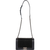 Chanel Braided Fabric Boy Single Flap Crossbody Bag