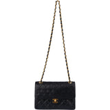 Chanel Quilted Lambskin 24K Gold Small Double  Flap Crossbody Bag