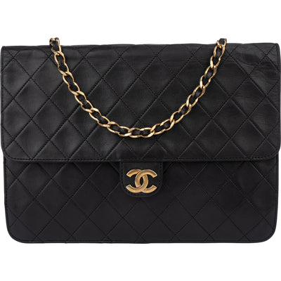 Chanel Quilted Lambskin Single Flap Shoulder Bag
