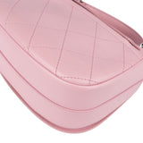 Chanel Pink Stitching Lambskin Top Handle Single Flap Crossbody Bag