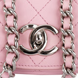Chanel Pink Stitching Lambskin Top Handle Single Flap Crossbody Bag