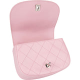 Chanel Pink Stitching Lambskin Top Handle Single Flap Crossbody Bag