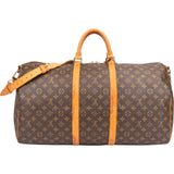 Louis Vuitton Canvas Monogram Keepall 55 Bandouliere