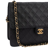 Chanel Quilted Lambskin Single Flap Shoulder Bag