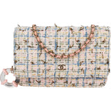 Chanel Quilted Tweed Wallet On Chain Crossbody Bag