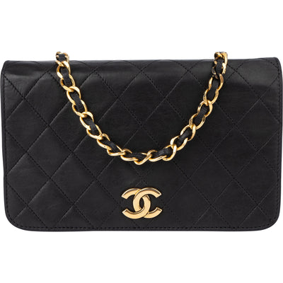 Chanel Quilted Lambskin 24K Gold Single Flap Shoulder Bag