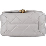 Chanel Quilted Grey Lambskin Mini Single Flap Crossbody Bag