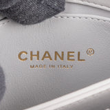 Chanel Quilted Grey Lambskin Mini Single Flap Crossbody Bag