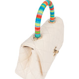 Chanel Quilted Coatskin Mini Rainbow Handle Flap Handbag
