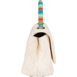 Chanel Quilted Coatskin Mini Rainbow Handle Flap Handbag