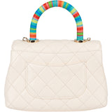 Chanel Quilted Coatskin Mini Rainbow Handle Flap Handbag