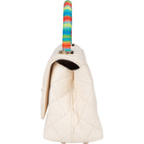 Chanel Quilted Coatskin Mini Rainbow Handle Flap Handbag