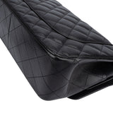 Chanel Quilted Caviar Leather Palladium Jumbo Double Flap Crossbody Bag