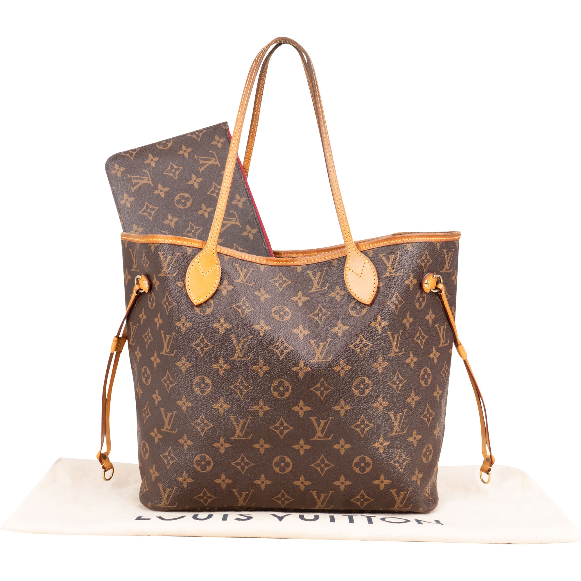 Louis Vuitton Canvas Monogram Neverfull MM Shopper Handbag - vintageandkickz