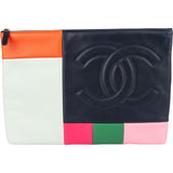Chanel Lambskin Patchwork Colorblock Clutch