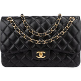 Chanel Quilted Lambskin Jumbo Double Flap Crossbody Bag