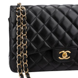 Chanel Quilted Lambskin Jumbo Double Flap Crossbody Bag