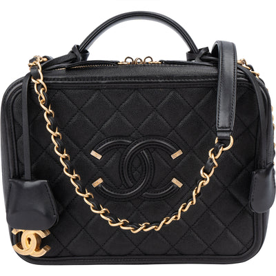 Chanel Quilted Caviar Leather Filigree Handbag