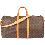 Louis Vuitton Canvas Monogram Keepall 55 Bandouliere
