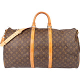 Louis Vuitton Canvas Monogram Keepall 55 Bandouliere