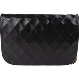 Chanel Quilted Lambskin 24K Gold Half Moon Double Flap Shoulder Bag