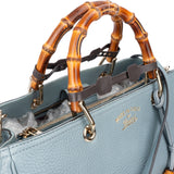 Gucci Limited Blue Leather Bamboo Handbag