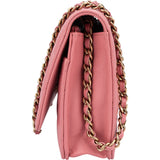 Chanel Pink Caviar Leather Wallet On Chain Crossbody Bag