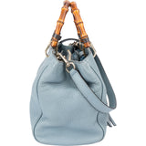 Gucci Limited Blue Leather Bamboo Handbag