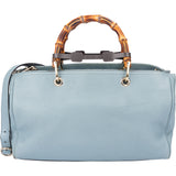 Gucci Limited Blue Leather Bamboo Handbag