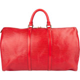 Louis Vuitton Rouge Epi Leather Keepall 50